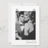 Elegant Modern Black White Contemporary Wedding Save The Date (Voorkant)