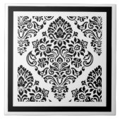 Elegant Modern Black White Damask Pattern Trendy Tegeltje (Voorkant)
