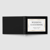 Elegant Modern Black White en Gold Wedding Gastenboek (Volledig)