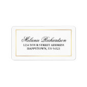 Elegant Modern Black White Gold Wedding Etiket (Voorkant)