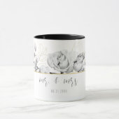 Elegant Modern Black White Gold Wedding Mr Mrs. Mok (Midden)