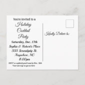 Elegant Modern Black White Kerstfeestdag Uitnodiging Briefkaart (Achterkant)