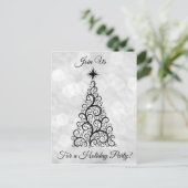 Elegant Modern Black White Kerstfeestdag Uitnodiging Briefkaart