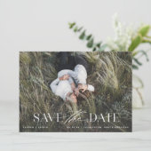 Elegant Modern Black & White Photo Wedding Save Th Save The Date (Staand voorkant)
