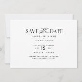 Elegant Modern Black & White Photo Wedding Save Th The Date (Achterkant)