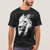 Elegant Modern Black White Pop Art Lion Head T-shirt (Voorkant)