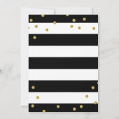Elegant Modern Black White Stripes Baby shower Kaart (Achterkant)
