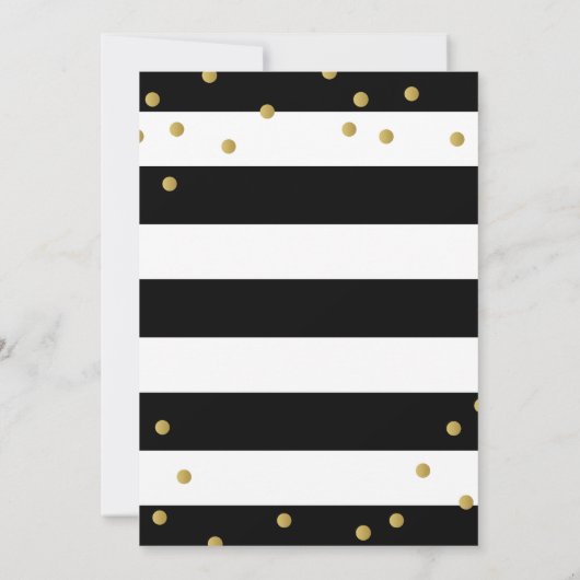 Elegant Modern Black White Stripes Baby shower Kaart (Achterkant)