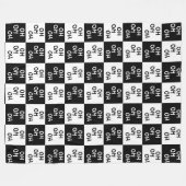 Elegant Modern Black White Typography Christmas Fleece Deken (Voorkant (Horizontaal))