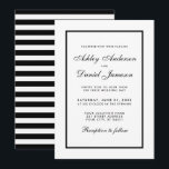 Elegant Modern Black White Wedding Invitation S Kaart<br><div class="desc">Moderne,  elegante,  maar eenvoudige Kaart voor een zwarte en witte bruiloft - gestreept terug</div>