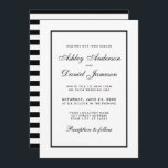 Elegant Modern Black White Wedding Invitation S Kaart<br><div class="desc">Moderne,  elegante,  maar eenvoudige Kaart voor een zwarte en witte bruiloft - gestreept terug</div>