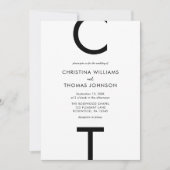 Elegant Modern Black White Wedding Kaart (Voorkant)