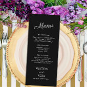 Elegant Modern Black White Wedding Menu