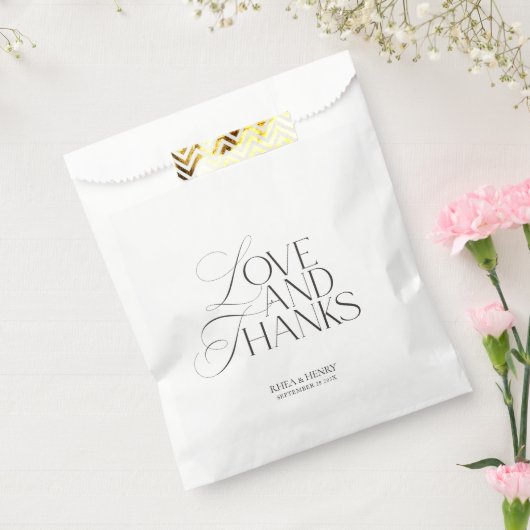 Elegant Modern Black & White Wedding Welcome  Bedankzakje (Gezegeld)