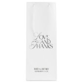 Elegant Modern Black & White Wedding Welcome  Wijn Cadeautas (Voorkant)