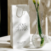 Elegant Modern Black & White Wedding Welcome  Wijn Cadeautas