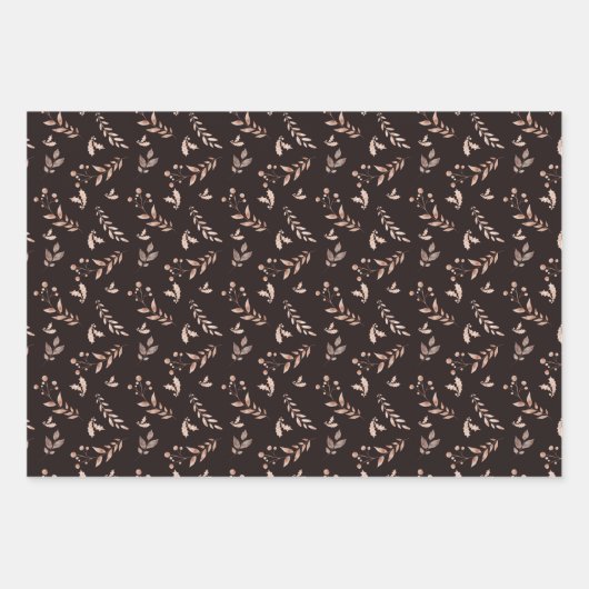 Elegant Modern Black Winter of Holiday Botanical Inpakpapier Vel (Voorkant 3)