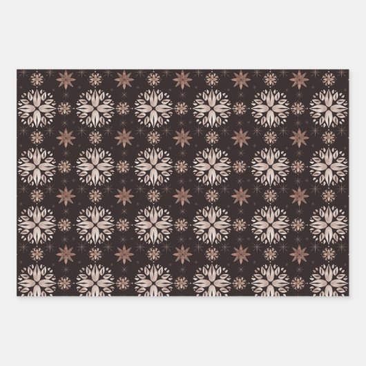 Elegant Modern Black Winter of Holiday Botanical Inpakpapier Vel (Voorkant)