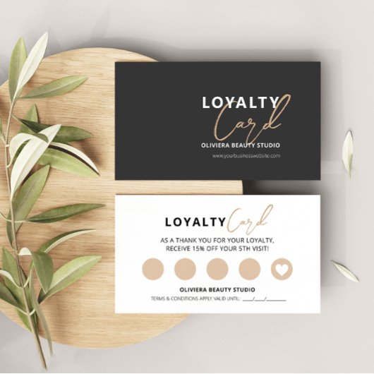 Elegant Modern Black with Yellow Typography Klantenkaartje