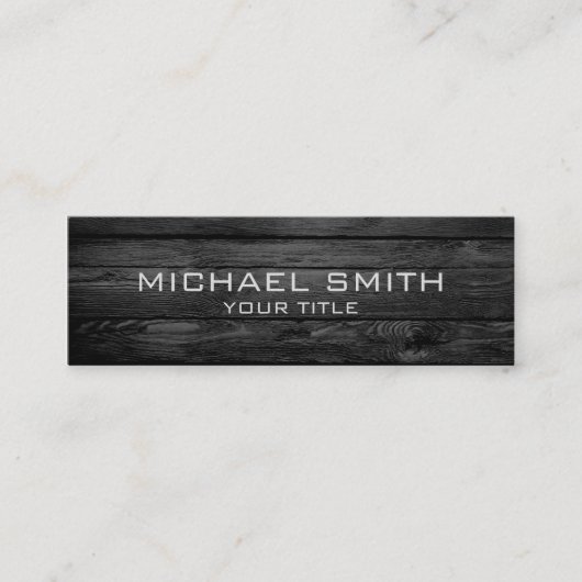 Elegant Modern Black Wood Kijk uit Mini Visitekaartje (Voorkant)