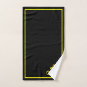 Elegant Modern black &yellow Monogram Bad Handdoek (Handdoek)