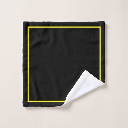 Elegant Modern black &yellow Monogram Bad Handdoek (Wasdoekje)