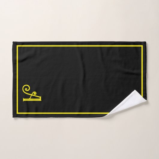 Elegant Modern black &yellow Monogram   Bad Handdoek (Handdoek)