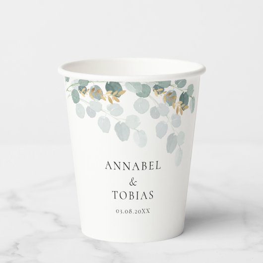 Elegant modern blad papieren bekers (Achterkant)