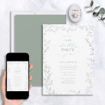 Elegant Modern Blad Salie Groen 60ste Verjaardag Kaart<br><div class="desc">Vier een bijzondere mijlpaal met onze Elegant Modern Leaf Sage Green 60th Birthday Invitation. Deze mooie, verfijnde uitnodiging geeft vibes van genade en klasse af - perfect voor de grote 6-0! In een klassieke salie groene kleur prachtig geaccentueerd door een met de hand getekende bladrand, is het zeker om indruk...</div>