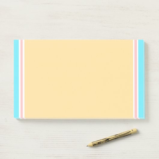 Elegant modern blanco Sjabloon Blauw roze geel Post-it® Notes (Op bureau)