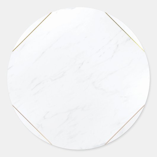 Elegant Modern Blank Sjabloon Marmeren Goud Lijst Ronde Sticker (Voorkant)