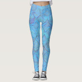 Elegant modern blauw Abstract geometrisch Leggings (Voorkant)