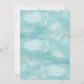 Elegant Modern Blauw Aquarel Goud Bruiloft Save The Date (Achterkant)