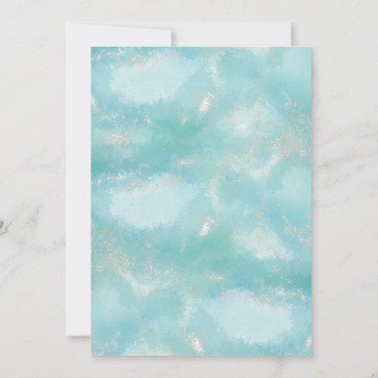 Elegant Modern Blauw Aquarel Goud Bruiloft Save The Date (Achterkant)