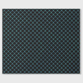 Elegant modern blauw Blauwgroen patroon van de hek Cadeaupapier (Vlak)