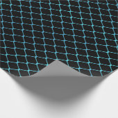 Elegant modern blauw Blauwgroen patroon van de hek Cadeaupapier (Hoek)