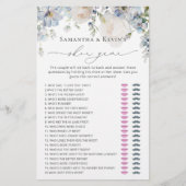 Elegant Modern Blauw Bloemen Vrijgezellenfeest Sch (Voorkant)