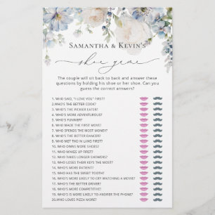 Elegant Modern Blauw Bloemen Vrijgezellenfeest Sch