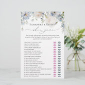 Elegant Modern Blauw Bloemen Vrijgezellenfeest Sch (Staand voorkant)