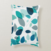 Elegant modern blauw en groen blad patroon | accent kussen (Achterkant (Verticaal))