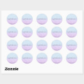 Elegant modern blauw en paarse glitter make-up ronde sticker (Vel)