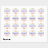 Elegant modern blauw- en paarse glitterplanner ronde sticker (Vel)