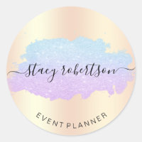 Elegant modern blauw- en paarse glitterplanner