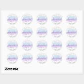 Elegant modern blauw- en paarse glitterplanner ronde sticker (Vel)