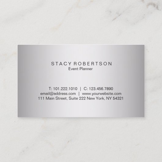 Elegant modern blauw- en roos goudglitter-planner visitekaartje (Achterkant)