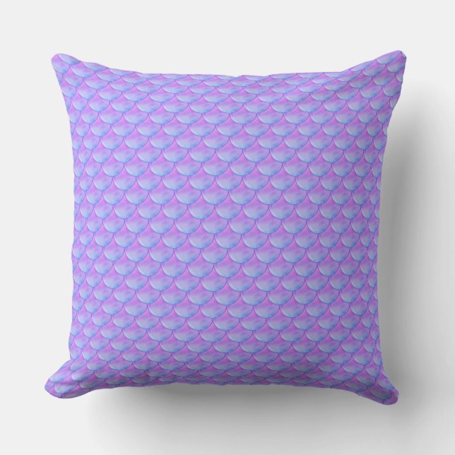 Elegant modern blauw en Violet Mermaid Kussen (Voorkant)