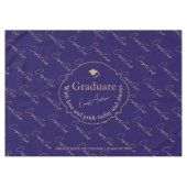 Elegant Modern Blauw Goud Afstuderen Petten Afstud Tafelkleed (Voorkant (Horizontaal))