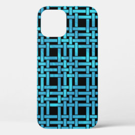 Elegant Modern Blauw Gradiënt Mand Weefpatroon Case-Mate iPhone Case
