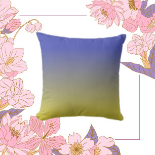 Elegant modern blauw grijs groen gradiëntpatroon kussen