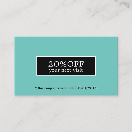 Elegant Modern Blauw Grijs Schoonheidsbon Kortingskaartje (Voorkant)